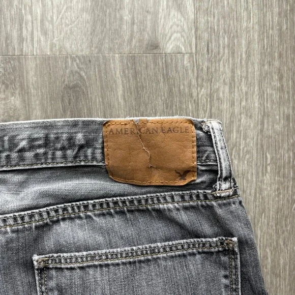 American Eagle Outfitters Mens Jeans Gray Wash Straight Fit 34x32 - Picture 7 of 7